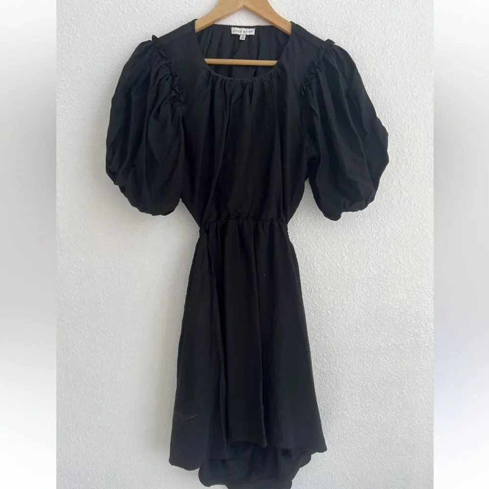 Moon River for Anthropologie Puff Sleeve Open Back Dress large_3